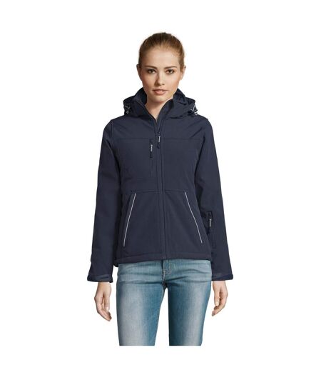 Womens/ladies Rock Padded Soft Shell Jacket French Navy SOLS