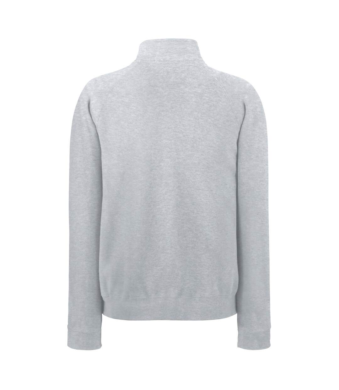 Fruit Of The Loom Mens Zip Neck Sweatshirt Top (Heather Grey) - UTBC1370-2