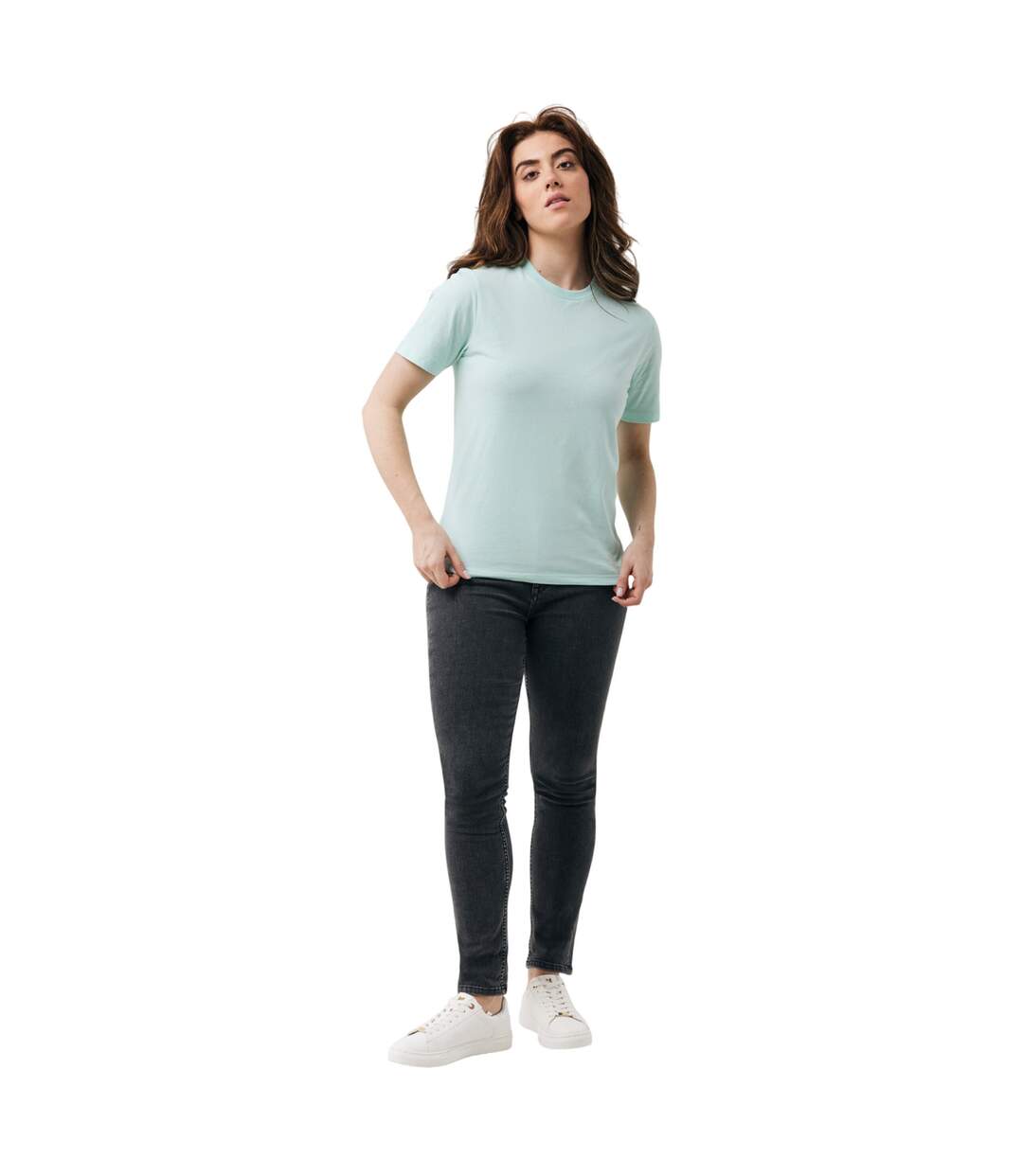 Unisex adult sierra recycled cotton lightweight t-shirt peach nectar Iqoniq-2
