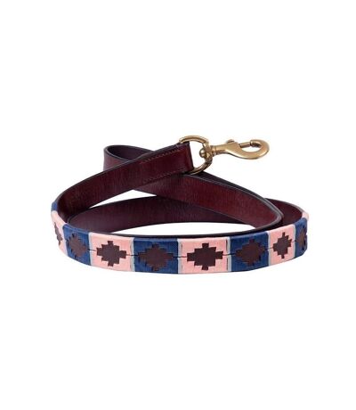 Synergy polo leather dog lead 115cm navy/fossil Benji & Flo