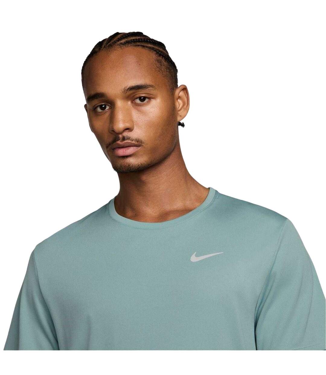 T-shirt Motif/style Swoosh Miler Homme Turquoise Nike-3