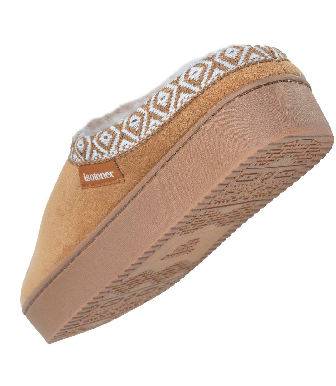 Isotoner Chaussons Mules femme suédine à semelle compensé de 3,5 cm, confort-5