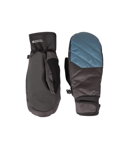 Mens arctic edge waterproof ski mittens black/blue Mountain Warehouse