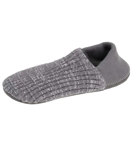 Isotoner Chaussettes d'intérieur homme maille côtelée, picots antidérapants