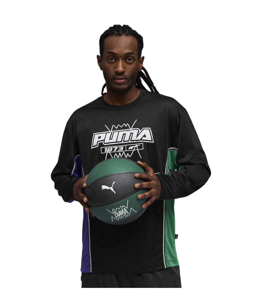 Mens Hoopaverse Shooting Performance Long-sleeved Top Black Puma-4