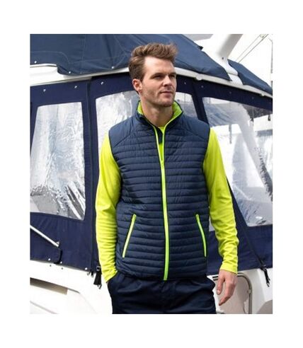 Result Adults Unisex Thermoquilt Vest (Navy/Lime Green)