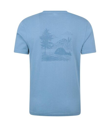 Mens camping sketch t-shirt blue Mountain Warehouse