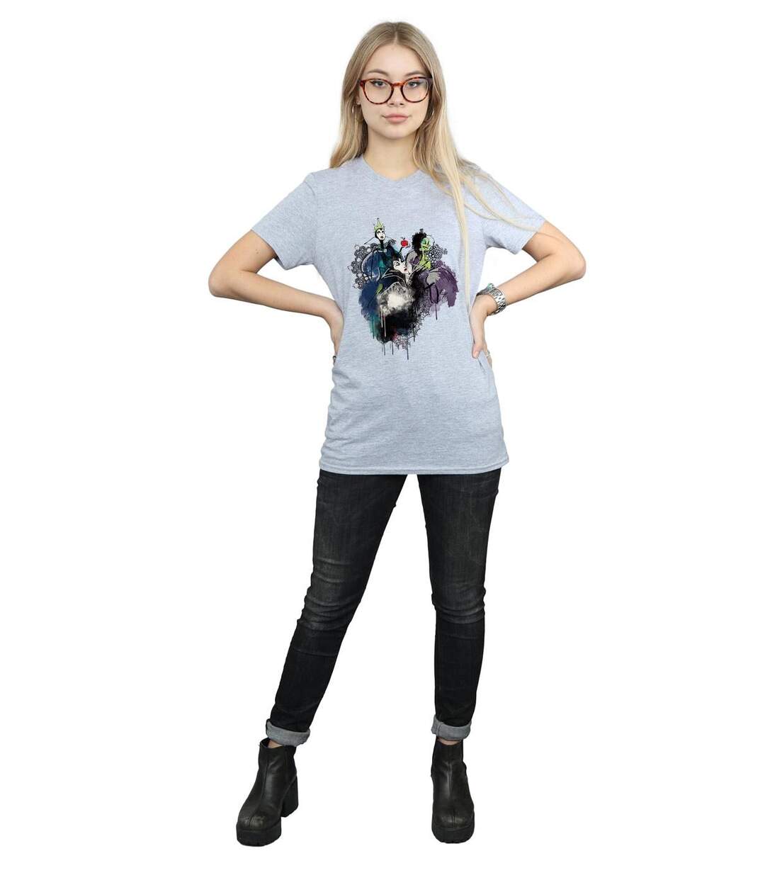 Disney - T-shirt VILLAINS SKETCH - Femme (Gris chiné) - UTBI16883-4