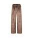 Womens/ladies Velour Wide Leg Trousers Brown Nike-2
