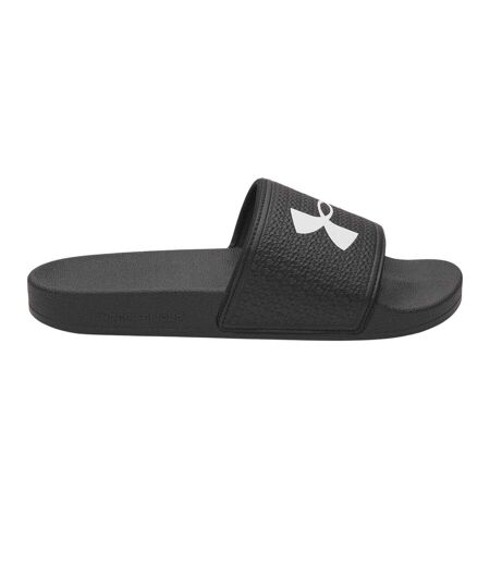 Womens/ladies Logo Sliders Black White Under Armour