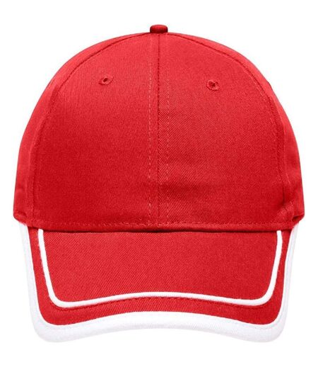 Casquette 6 panneaux coton brossé - MB6501 - rouge