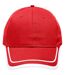 Casquette 6 panneaux coton brossé - MB6501 - rouge-1
