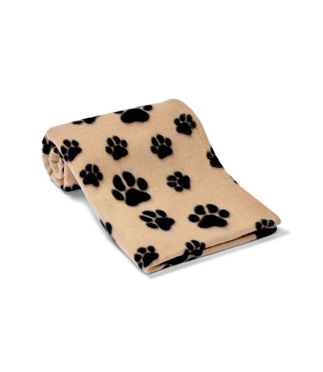 Paw print polar fleece dog blanket 150cm x 100cm light brown Brand Lab