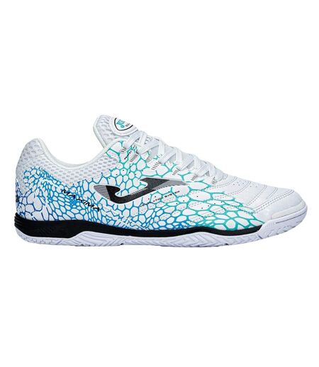 Unisex Adult Maxima Reptile Print Indoor Football Shoes White Blue Joma