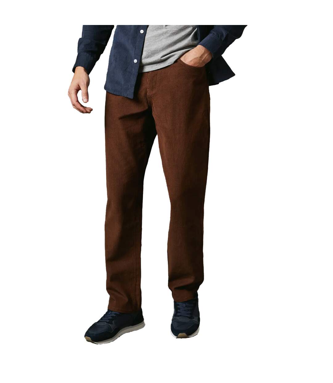 Pantalon homme marron jaune Maine-1