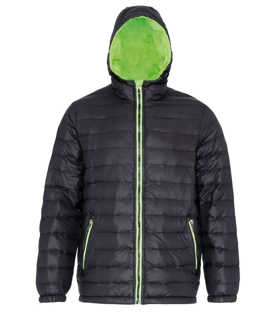 Doudoune matelassée manches longues pour homme - TS016 - noir et lime-2