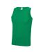 Just Cool Mens Sports Gym Plain Tank/Vest Top (Kelly Green)
