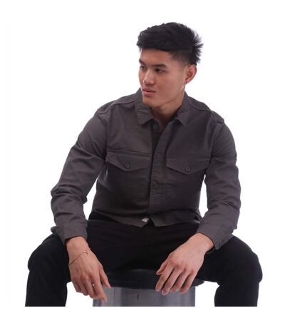 Mens Stretch Overshirt Grey Jack And Jones