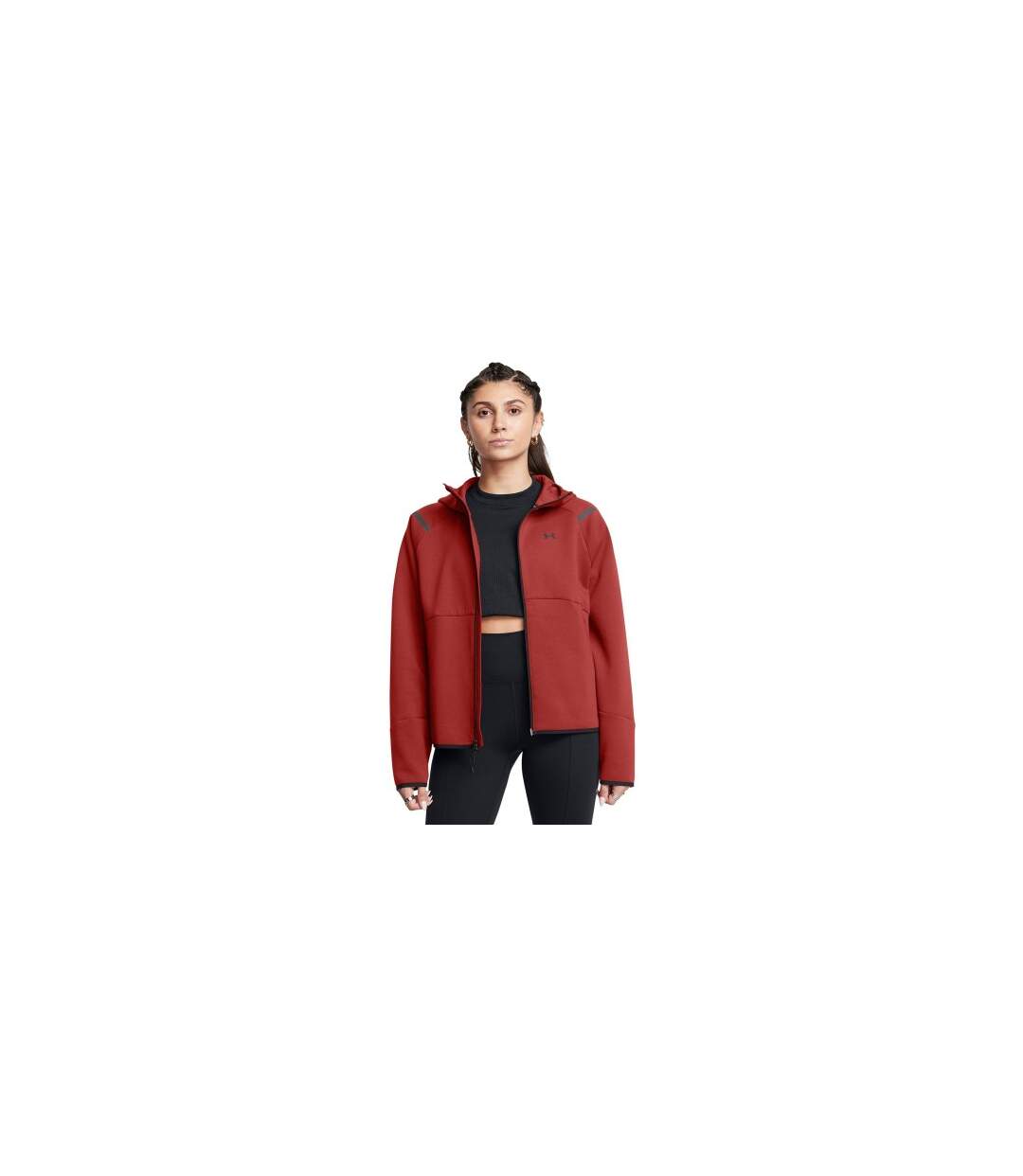 Womens/ladies Unstoppable Two Tone Sweat Jacket Orange Under Armour-1