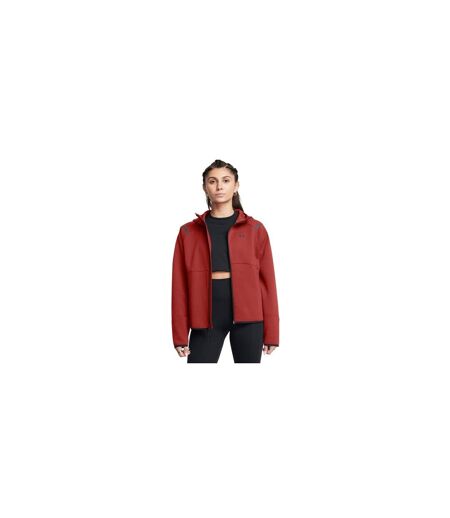 Womens/ladies Unstoppable Two Tone Sweat Jacket Orange Under Armour