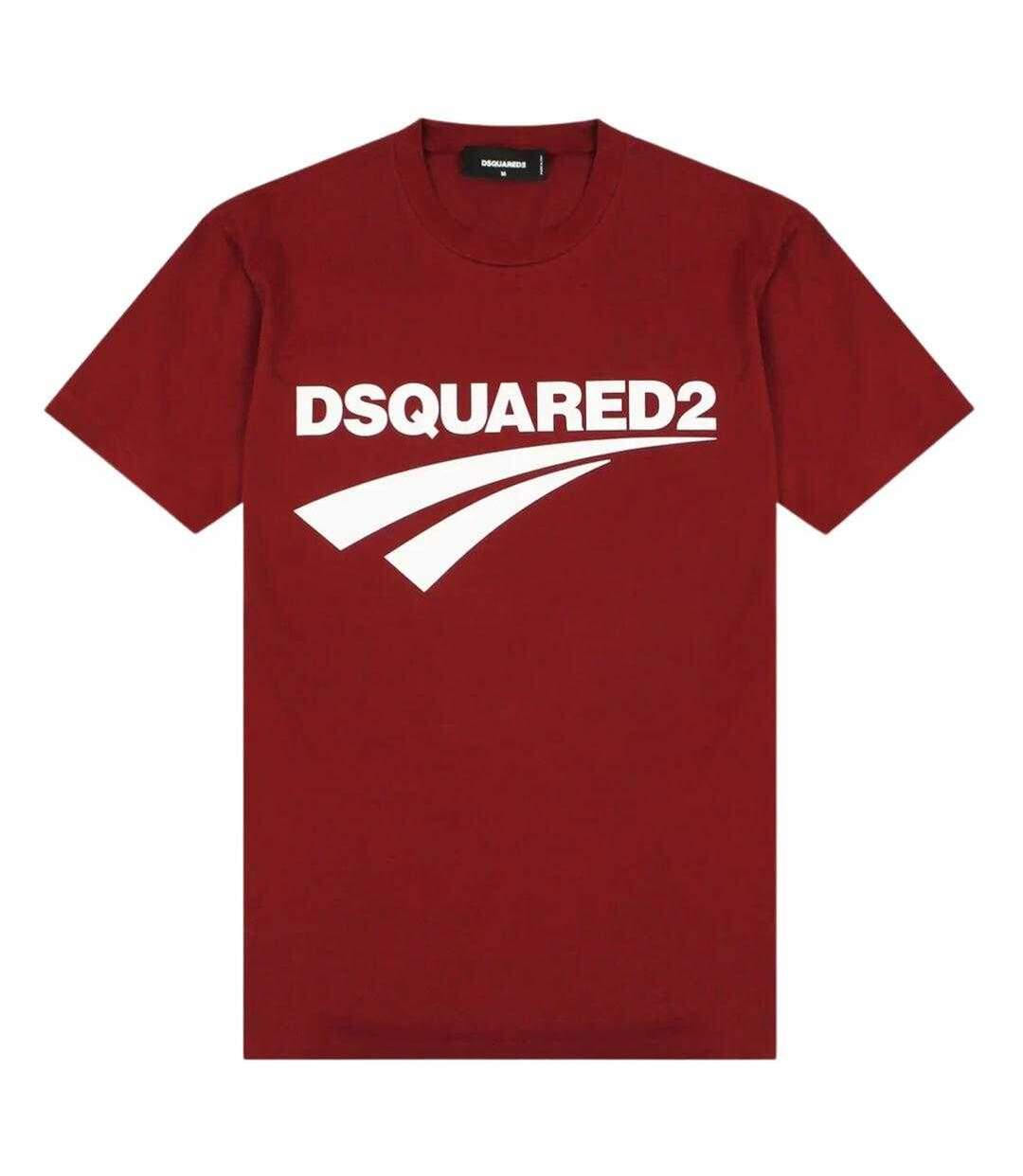 Unisex Adult Logo Skinny T-shirt Burgundy DSquared2-1