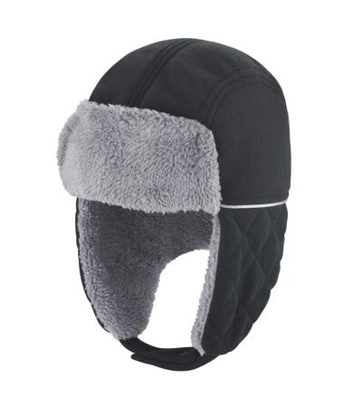Result Winter Essentials Unisex Adult Trapper Hat (Black/Gray) - UTBC5361