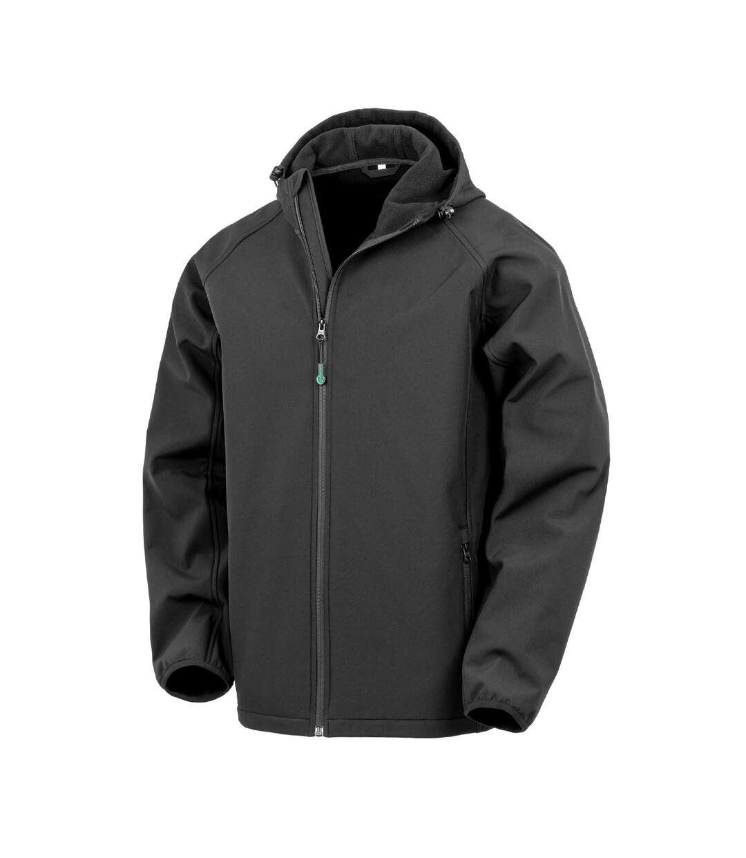 Mens hooded 3 layer recycled soft shell jacket black Result-1