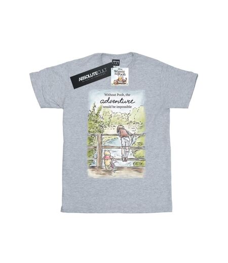 Disney Femme/Les femmes Winnie The Pooh Adventure Cotton Boyfriend T-Shirt (Gris sportif) - UTBI47401