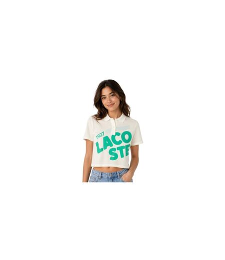 Polo Motif/style Lettrage Femme Blanc Lacoste