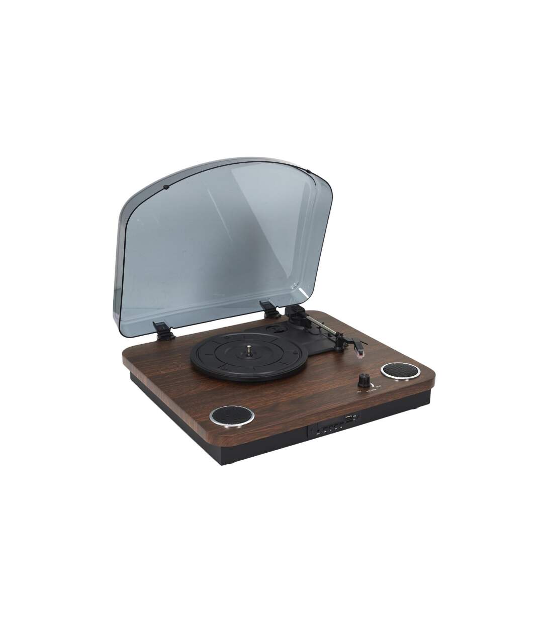 Enceinte Platine Vintage Vinyle 42cm Noir-1