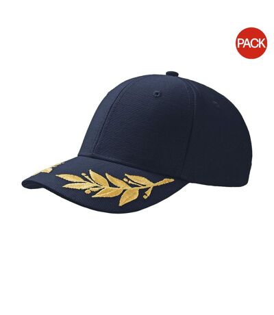 Atlantis Winner Laurel Embroidered Cap (Pack of 2) (Navy) - UTAB434