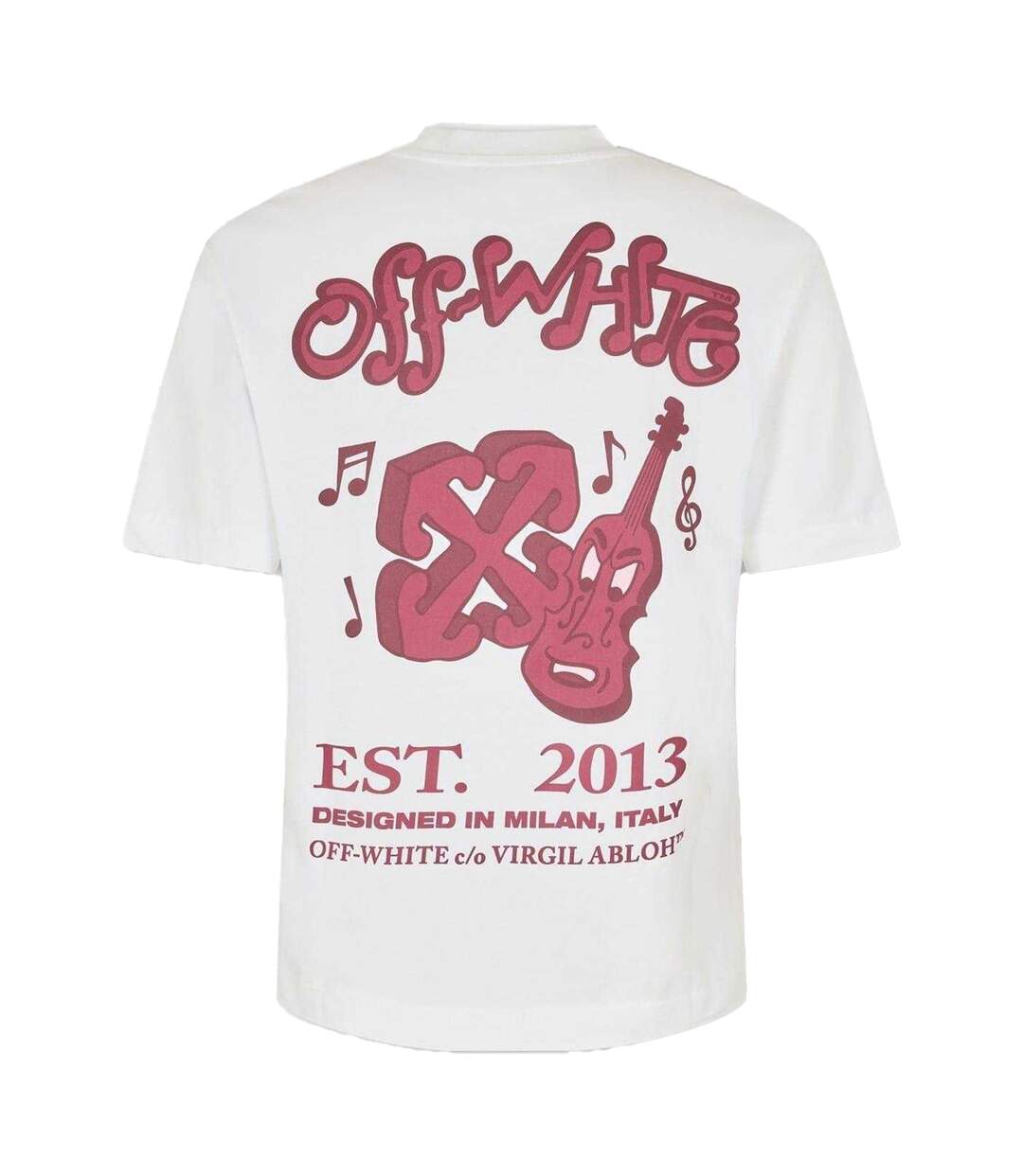 T-shirt Motif/style Imprimé Graphique Homme Blanc Rouge Off White-2