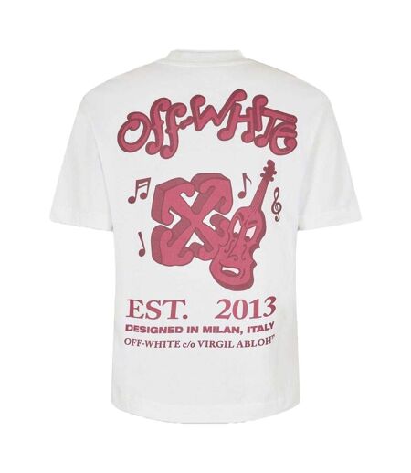 T-shirt Motif/style Imprimé Graphique Homme Blanc Rouge Off White