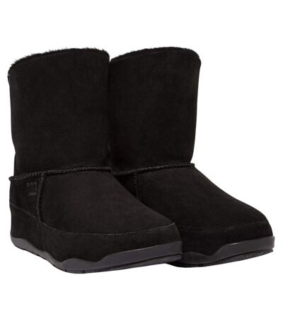 Womens/ladies original mukluk shorty leather ankle boots black Fit Flop