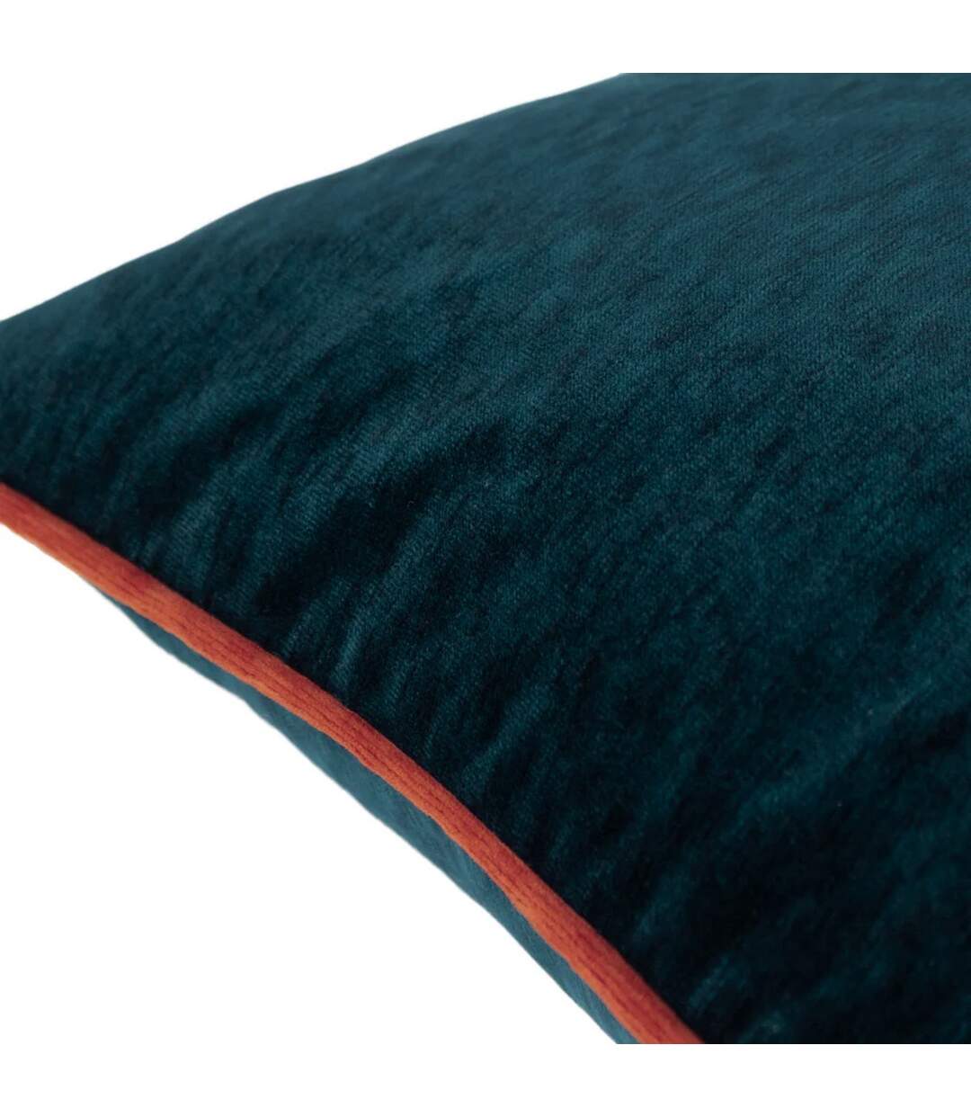 Torto velvet rectangular cushion cover 50cm x 50cm teal/brick red Paoletti-3