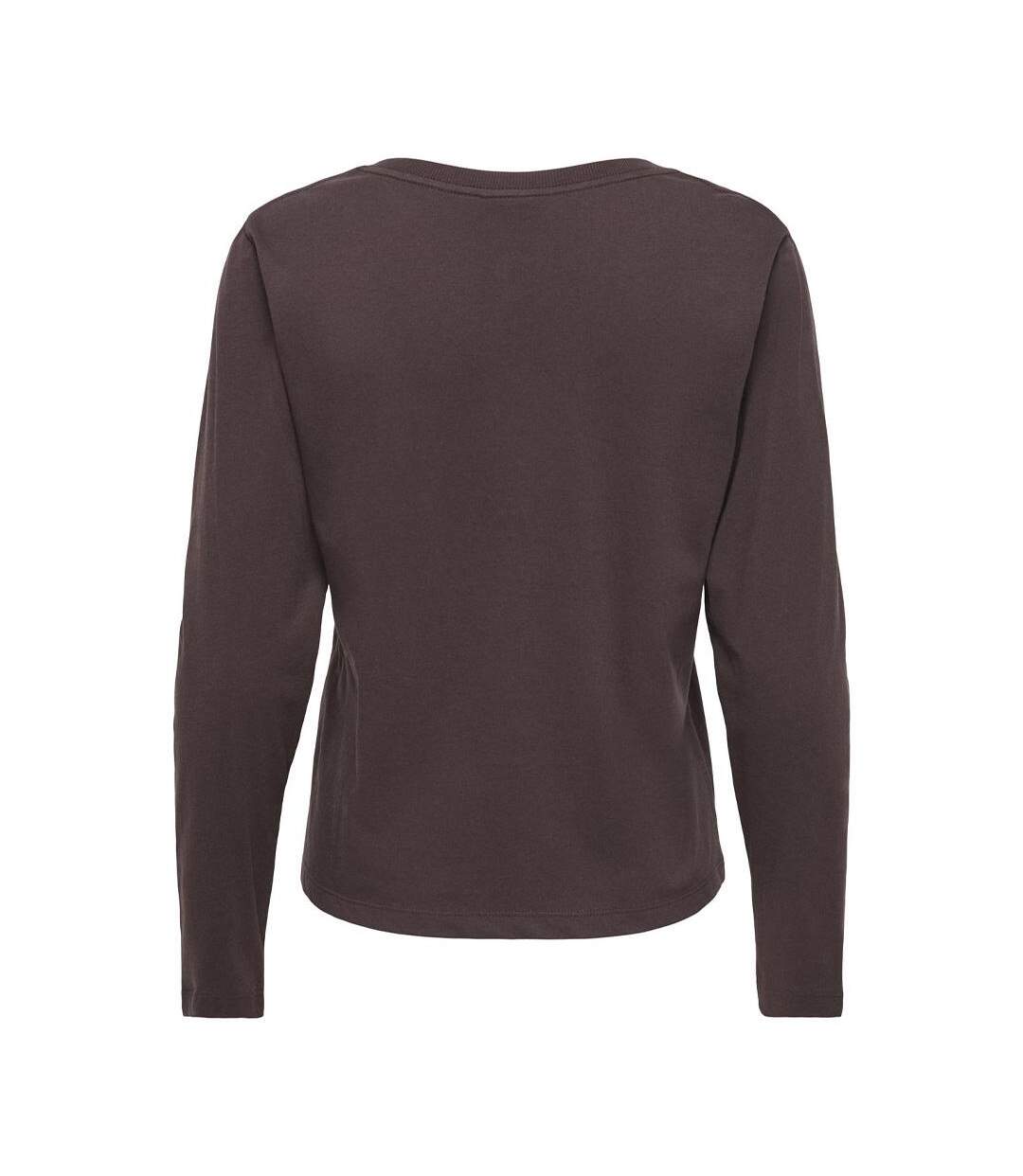 T-shirt manches longues marron femme jdy rex-2