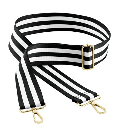 Bagbase Boutique Striped Adjustable Bag Strap (Black/White) (One Size) - UTBC4984