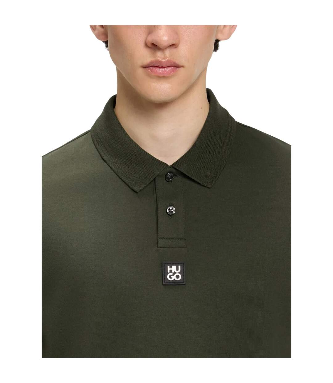Mens Deabono Logo Polo Shirt Dark Green Hugo-4