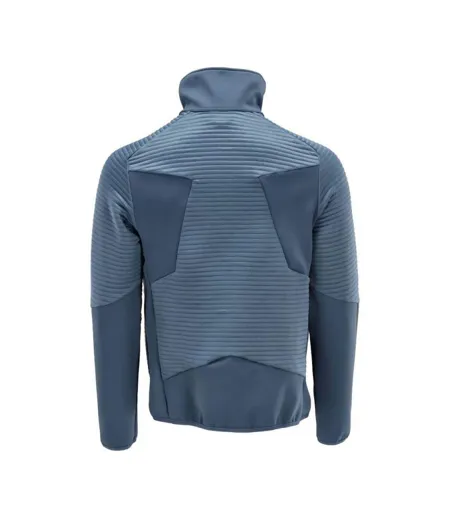 Mens Customised Striped Fleece Jacket Stone Blue Mascot