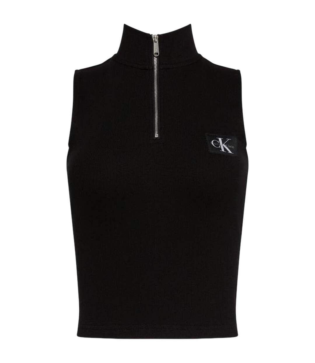 Womens/ladies Ribbed Slim Sleeveless Tank Top Black Calvin Klein-2