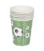 Lot de 6 Gobelets en Papier Foot 25cl Vert-1