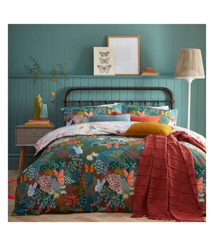 Forage floral duvet cover set teal Furn