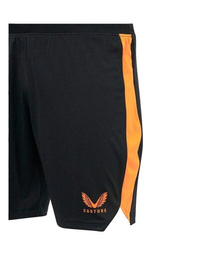 Mens Rangers Fc Athletic Shorts Black Orange Print Castore