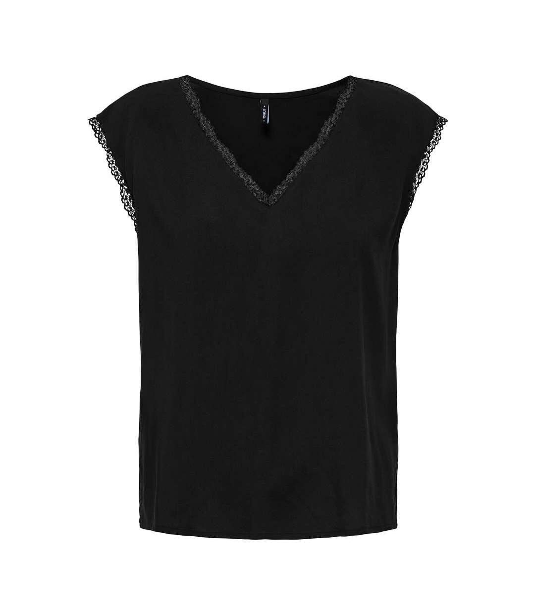 T-Shirt noir femme only selina-1