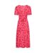 Womens/ladies Como Flowers Midi Dress Coral Mountain Warehouse-3