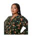 Tunique Motif/style Floral Femme Noir Rouge Yours-4