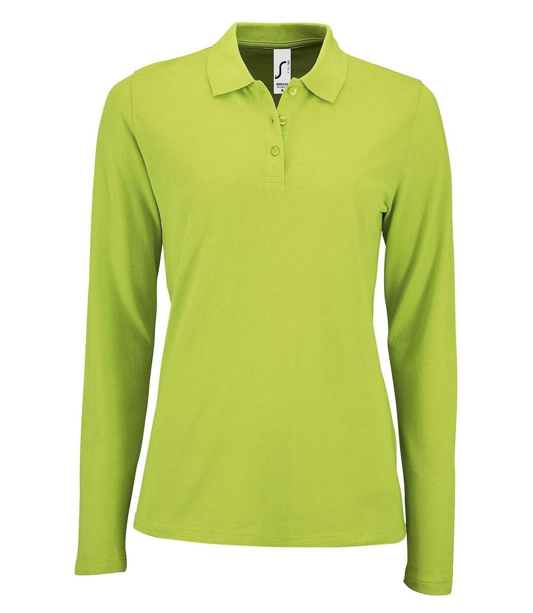 Polo manches longues - Femme - 02083 - vert pomme