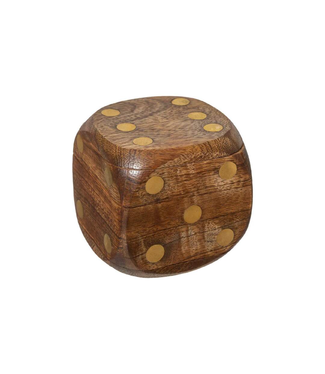 Jeu de Dés Déco Bois 6cm Marron