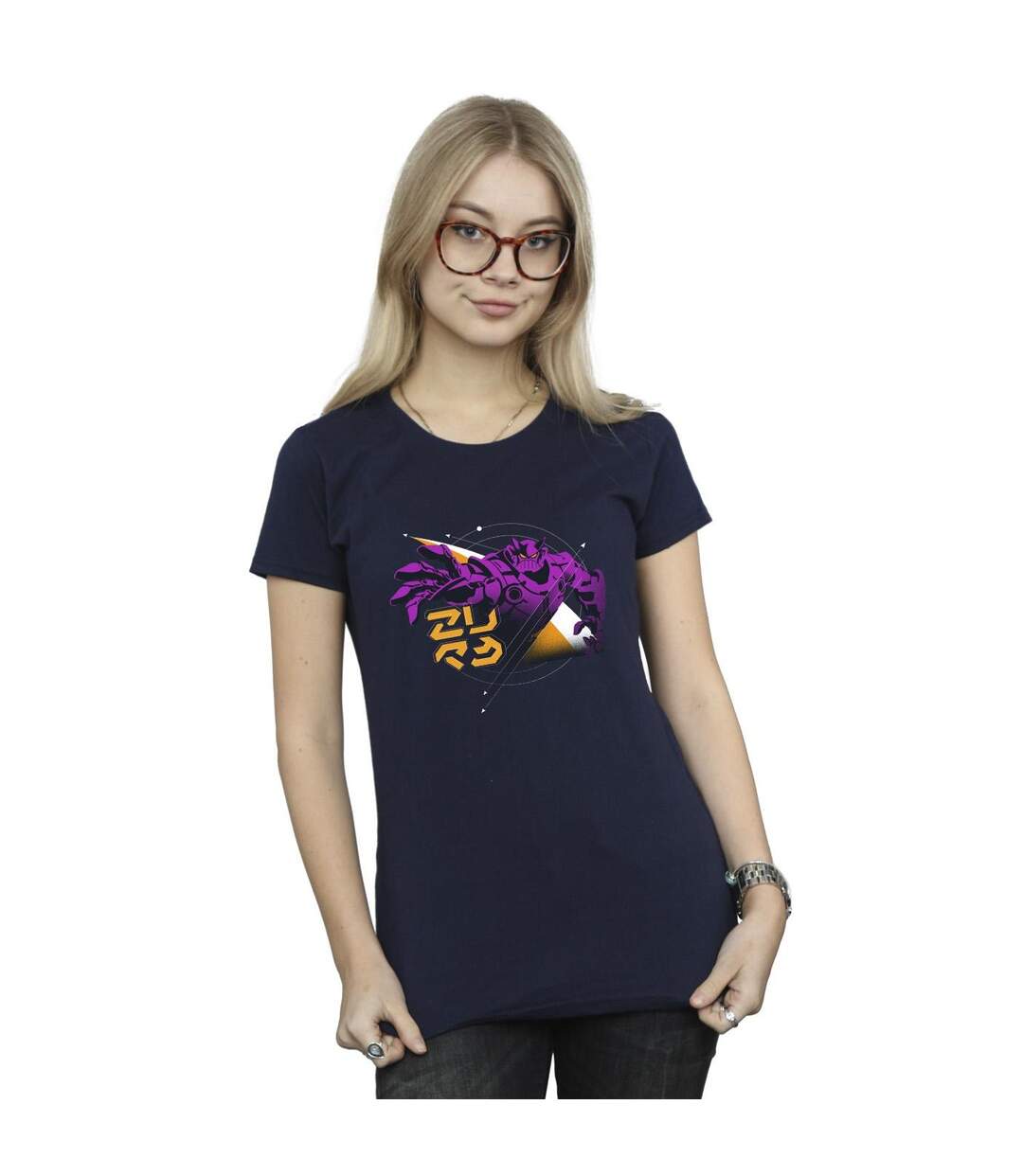 Disney T-Shirt coton Lightyear Zurg Space Circle - Femmes/Dames (Bleu marine) - UTBI29280-2