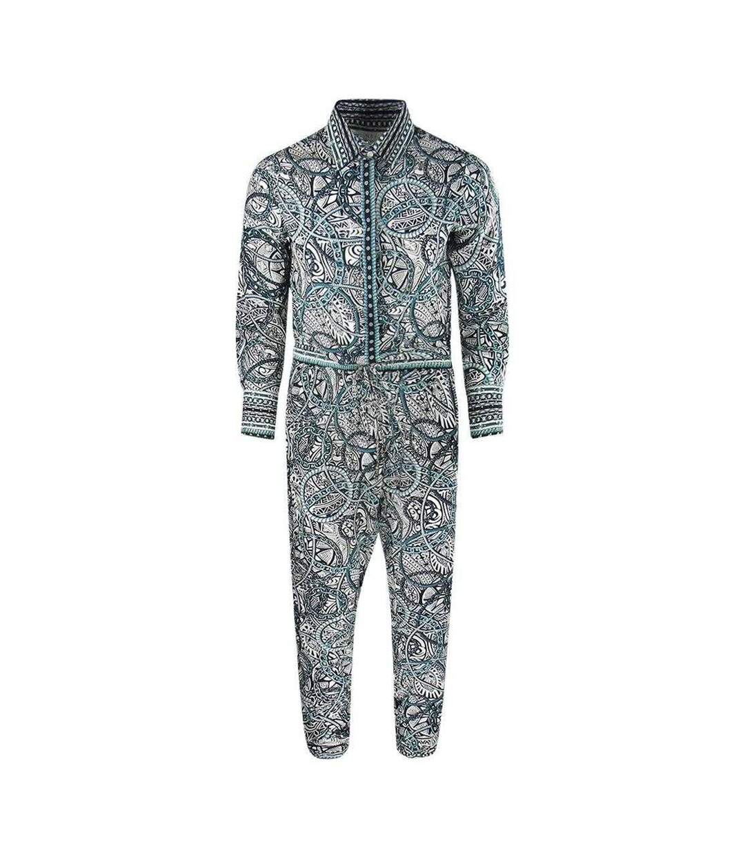 Womens/ladies Fashion Jafari Long-sleeved Jumpsuit White Black Blue Inoa-1